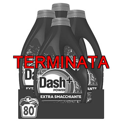 Dash Power Detersivo Liquido Lavatrice, 80 Lavaggi (4×20), Extra Smacchiante, Rimuove anche le macchie secche da 7 giorni, per una pulizia impeccabile