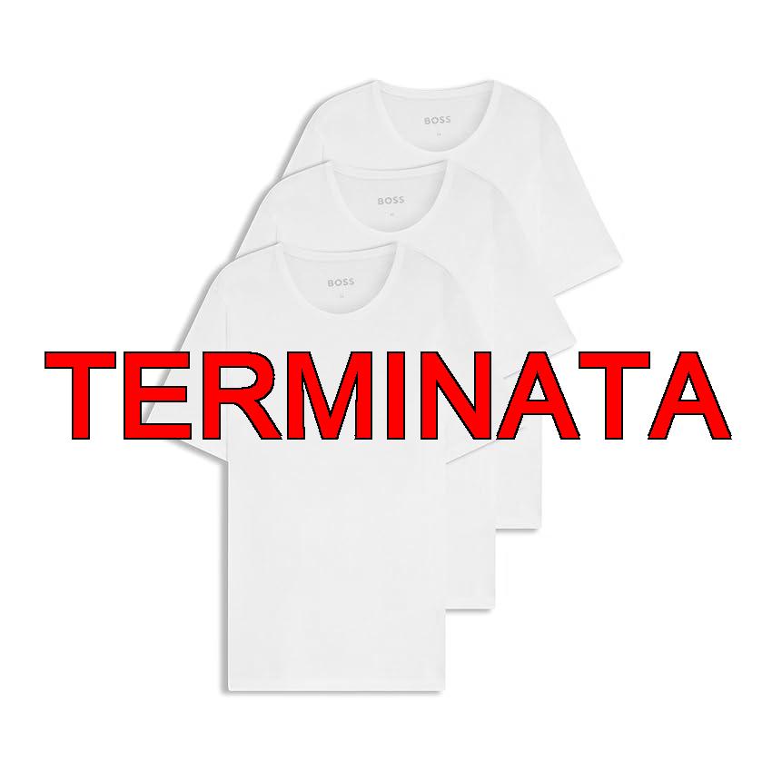 BOSS T-Shirt RN 3p Classic Maglietta, White 100, uomo