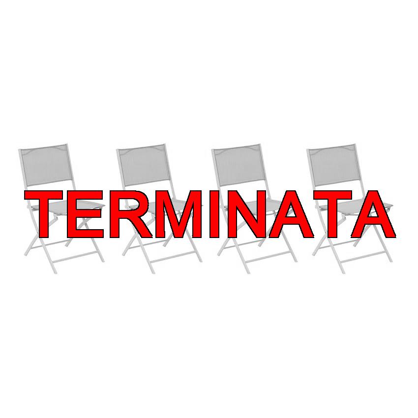 Hespéride – Set di 4 sedie da giardino pieghevoli Modula, lino beige – Acciaio verniciato a polvere epossidica, finitura Texaline – Dimensioni 46 x 52 x 87 cm – Mobili da esterno pieghevoli