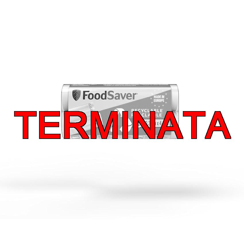 FoodSaver FSR2002X-01, Rotolo Termosigillabile 100% Riciclabile per Macchina Sottovuoto Alimenti, Lavabile, Durevole, Resistente alle Forature, Strappi, senza BPA, 20cm x 4.5m, 2 Pezzi