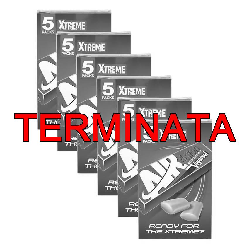 Vigorsol Air Action Xtreme, Chewing Gum, Gusto Menta, Senza Zucchero, Senza Glutine, 6 Confezioni da 5 Stick di Gomme da Masticare, Formato Ideale per avere sempre la Freschezza che ti serve
