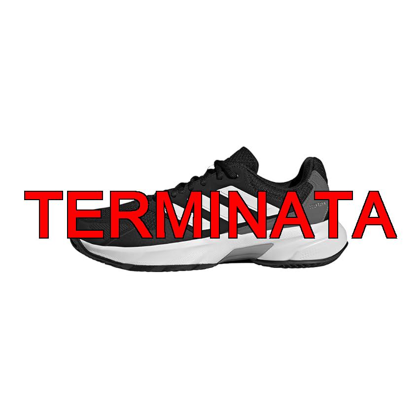 Adidas Uomo CourtJam Control 3 Clay Tennis Shoes, Core Black, Cloud White, Grey Four, 44 2, 3 EU