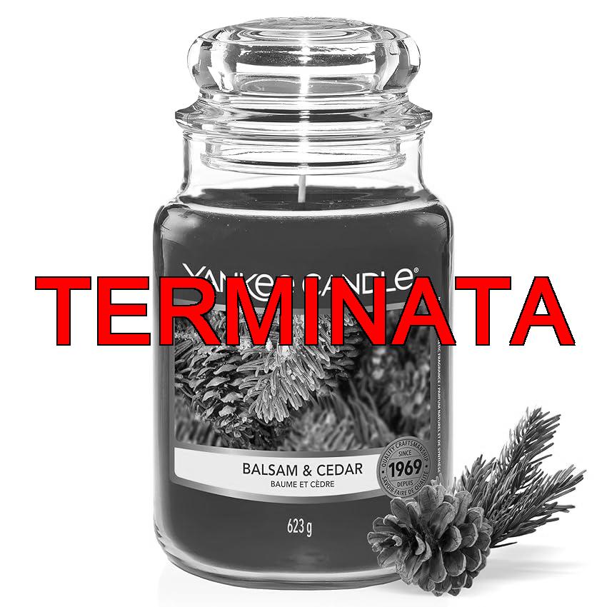 Yankee Candle Scented Candle | Candela in giara grande della Balsamo & Cedro | Candele a lunga combustione: fino a 150 ore | Regali di Natale perfetti per le donne