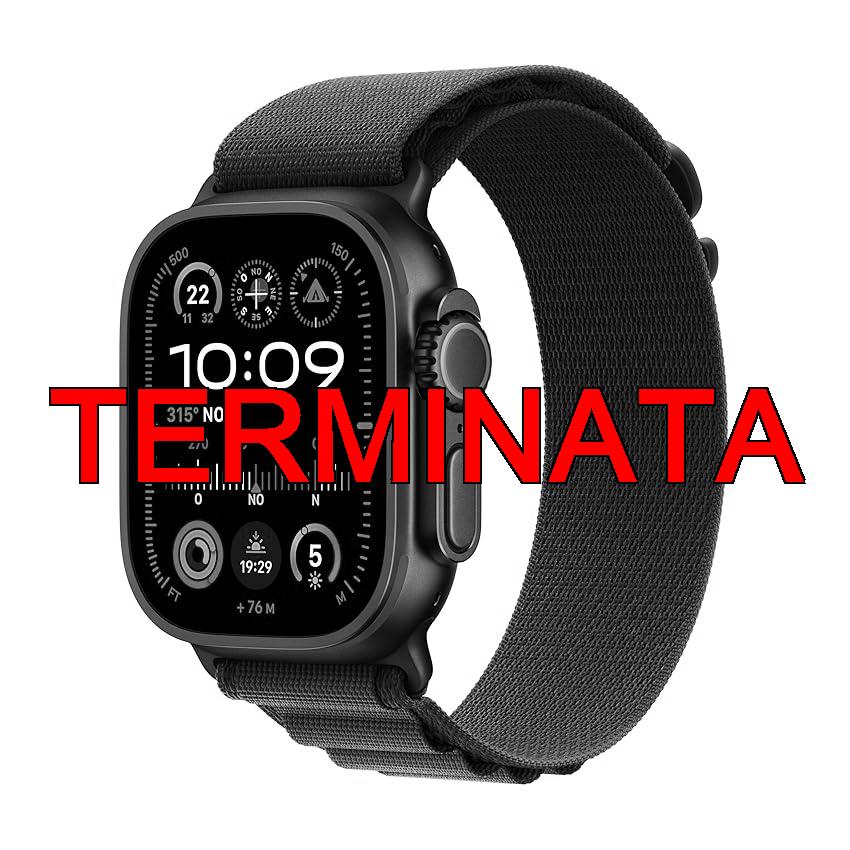Apple Watch Ultra 2 GPS + Cellular 49 mm Sportwatch con robusta cassa in titanio Nero e Alpine Loop Verde scuro – Small. Fitness tracker, GPS di precisione, tanta autonomia, luminoso display Retina