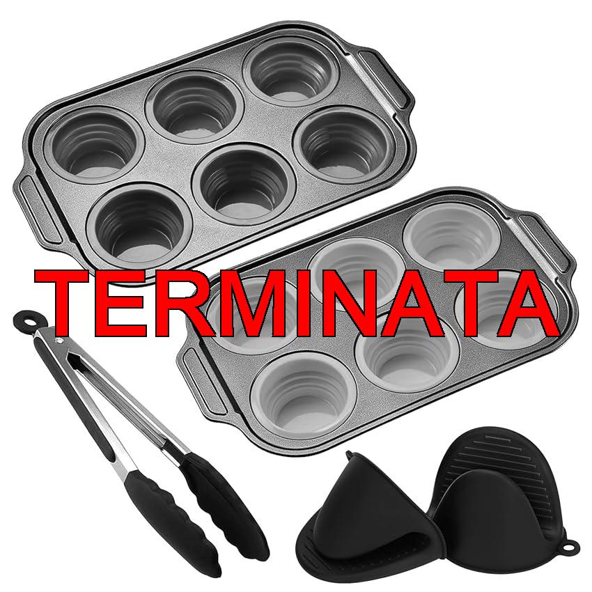 Ooioahuaoo 2 Pezzi Teglia Muffin, Facile da Sformare e Pulire, Versatile, Teglia per in Silicone, per di Mais, All’uovo, Torte, Pane ecc (ferroso)