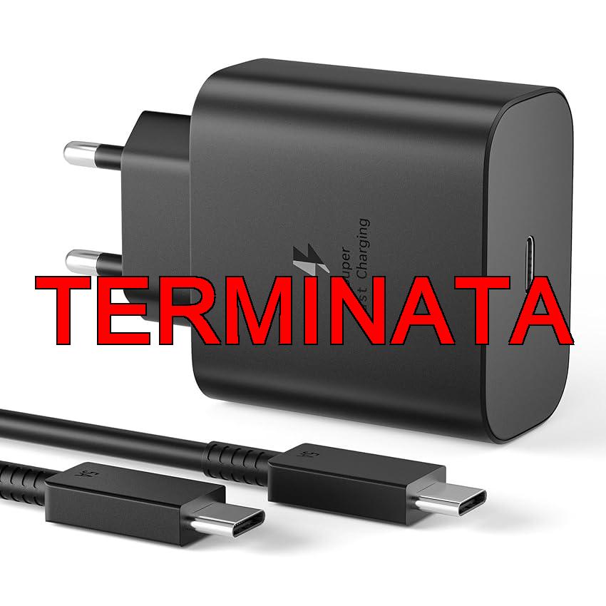 Caricabatterie 45W, Caricatore USB C Rapido per Samsung Galaxy S25 S24 S23 S23+ , S23 Ultra, S22, S21, S20, Note20, A73, A53, S10 con 1.5M Cavo, USB C Caricatore Tipo C Spina Ricarica Adattatore