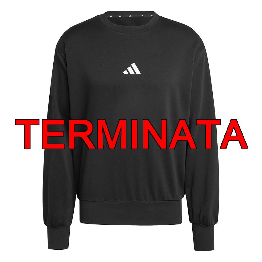 adidas Uomo Essentials FEELCOZY Fleece Sweatshirt, Black, White, L