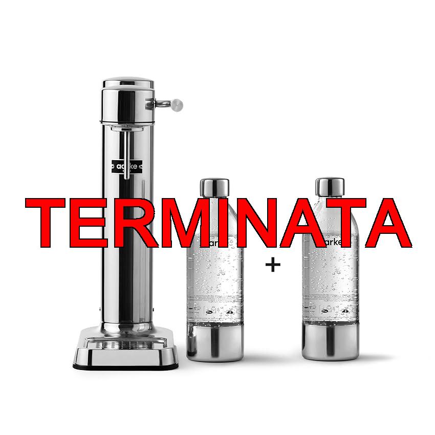 Aarke Carbonator 3, Gasatore D’Acqua Per Trasformare L’Acqua In Acqua Frizzante, 2 x Bottiglie (800ml), Finitura Acciaio