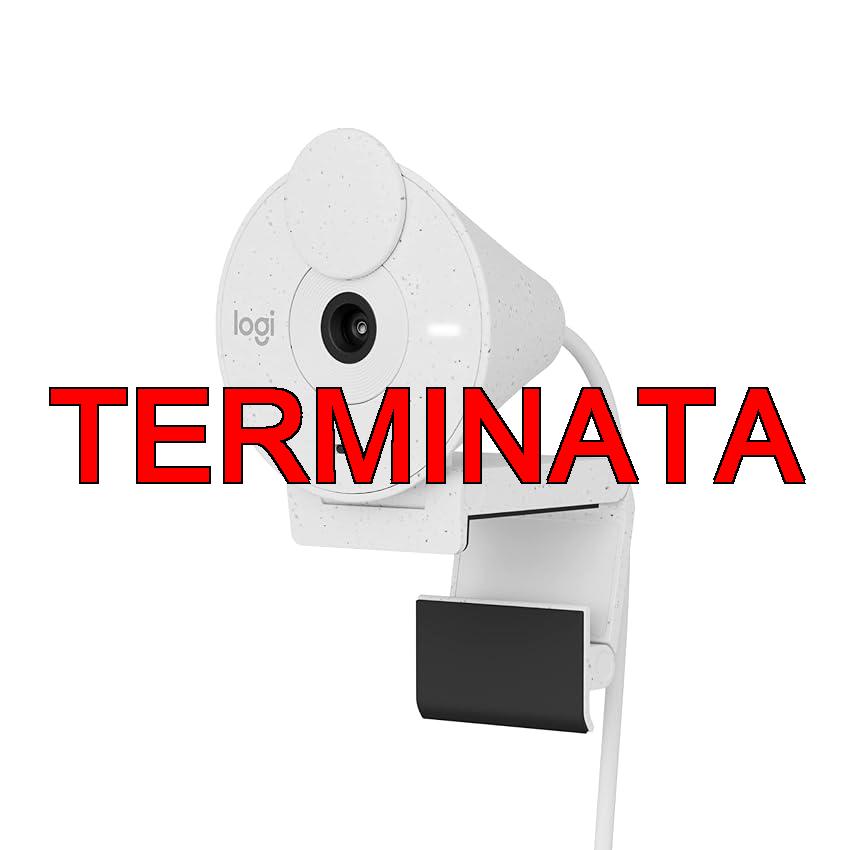 Logitech Brio 300 Webcam Full HD con Otturatore Privacy, Mic con Riduzione del Rumore, USB-C, Streaming, Certificata per Zoom, Microsoft Teams, Google Meet, Correzione Automatica della Luce – Bianco