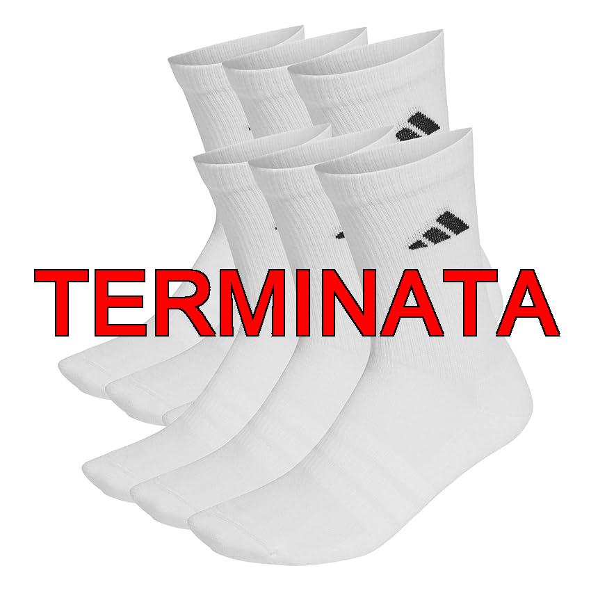 adidas Unisex – Adulto CUSHIONED CREW SOCKS 6 PAIR PACK, white, whitelack, 42-45