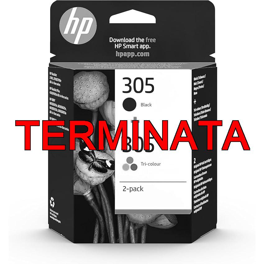 HP 305 Nero e Tricromia, 6ZD17AE, Confezione da 2 Cartucce Originali, Compatibili con Stampanti HP DeskJet serie 2700, 4100, HP Envy serie 6020, 6030, 6420, 6430