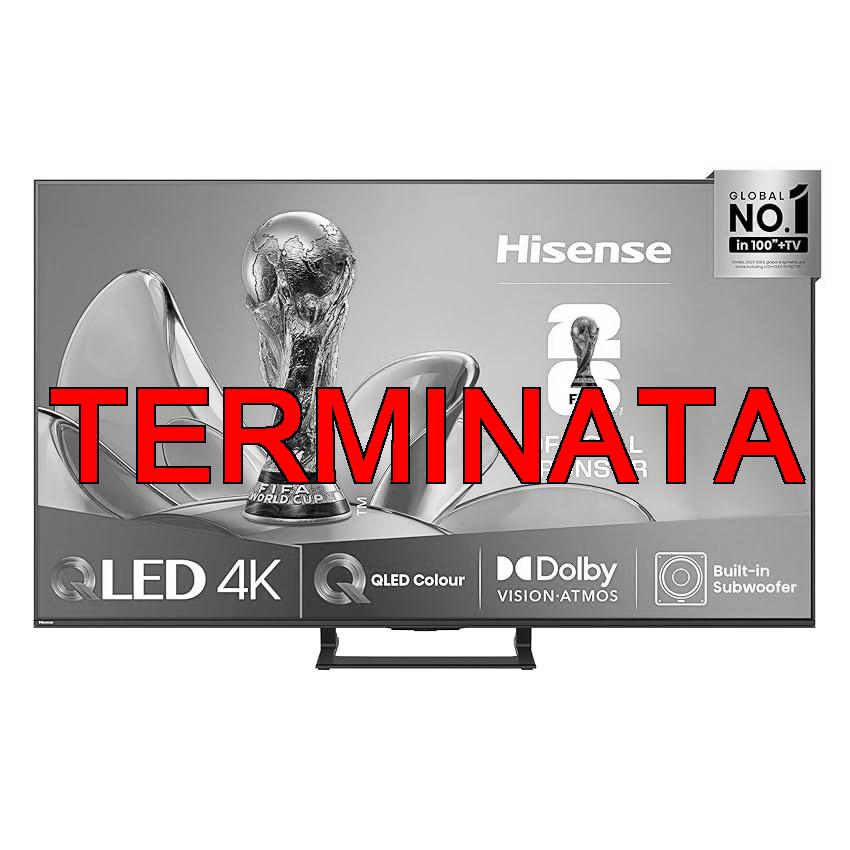Hisense TV 50″ QLED 4K 2025 50A72Q, Smart TV VIDAA U8, Dolby Vision, HDR 10+, Game Mode Plus, Dolby Atmos, Alexa Built-in, VIDAA Voice, Tuner DVB-T2, S2 HEVC 10, lativù 4K, 50”