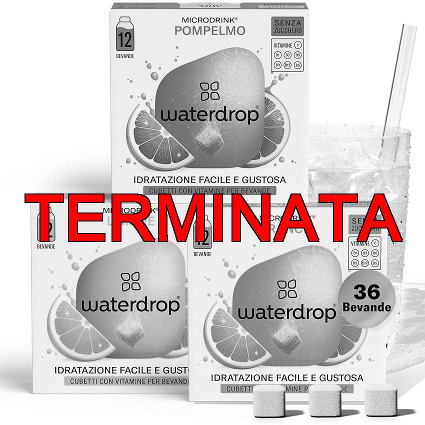 waterdrop® Set Microdrink, ARANCIA, LIMONE e POMPELMO, 36 cubetti effervescenti senza zucchero per aromatizzare l’acqua, Estratti di frutta e piante, Acqua Aromatizzata senza infusione a freddo