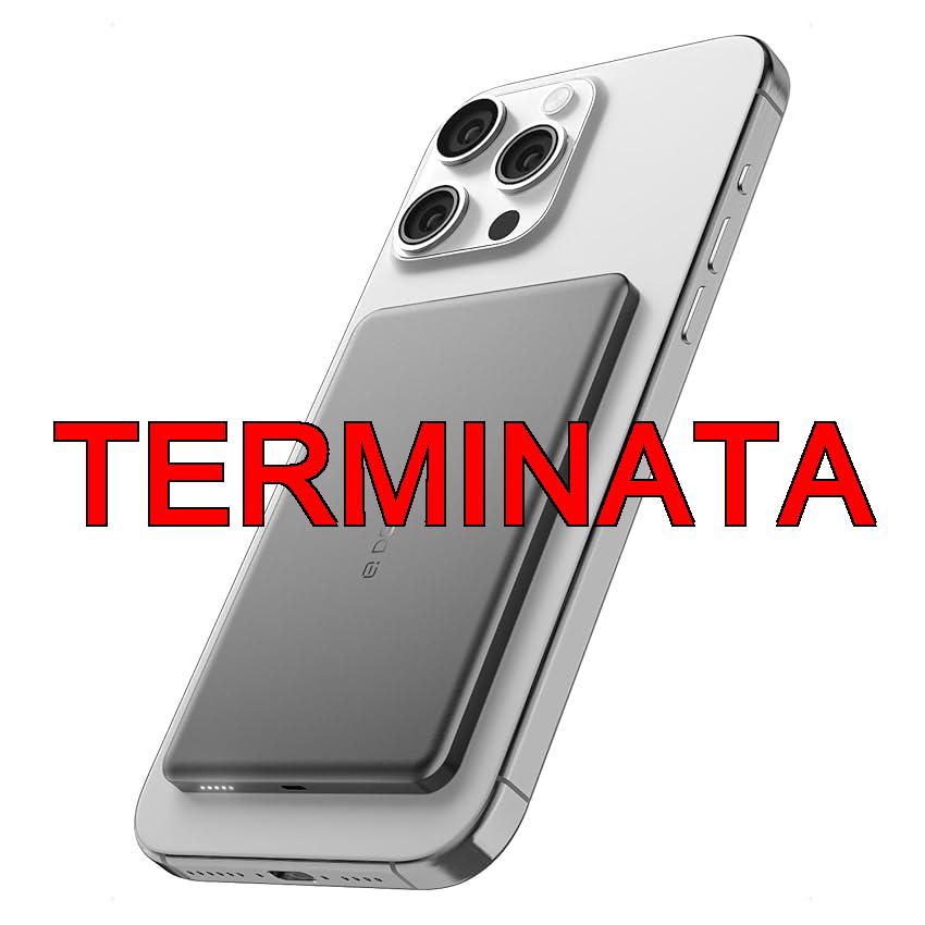 decqle “Air” Powerbank per MagSafe, 5000mAh Ultra Sottile Batteria Integrata Caricatore Portatile Wireless con Cavo USB-C, Solo per iPhone serie 17, 16, 15, 14, 13, 12 (Grigio)