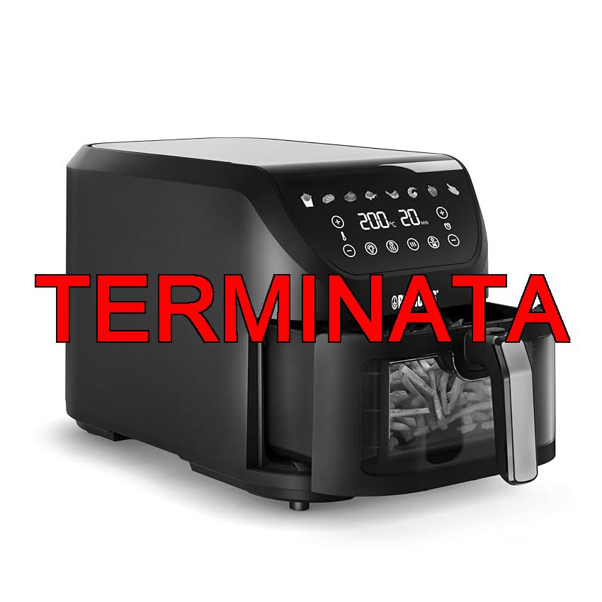 Princess SlimFry Airfryer, 8L Capacità, 2000W, 8 Programmi, Display Touchscreen Digitale, Temperatura Regolabile, Finestra di Controllo, Spegnimento Automatico, Cestello Lavabile, 182257