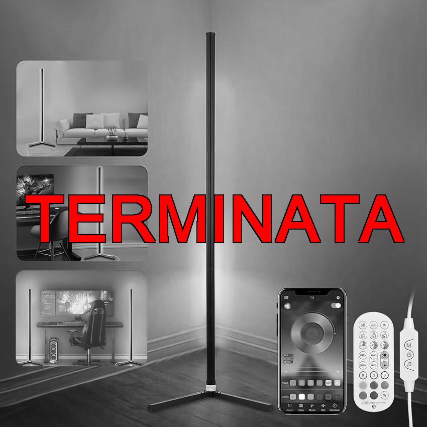 Neoglint Lampada da Terra LED Dimmerabile, Piantana LED 11W 1800 lm, Lampada ad Angolo con Telecomando Controllo APP, Musica Sincro, per Soggiorno Camera da Letto - 1.25 m