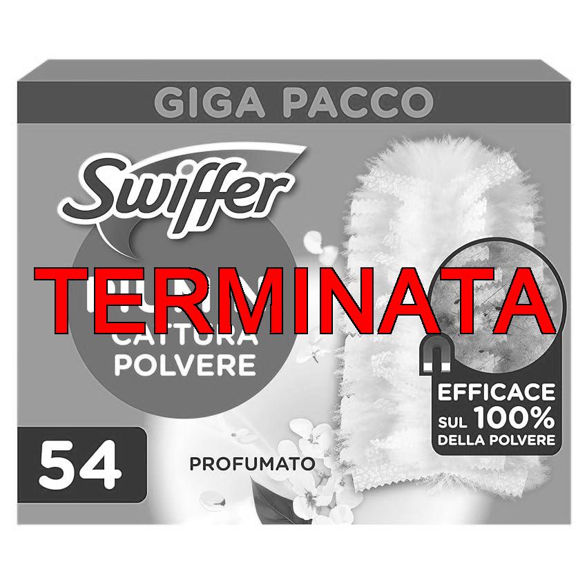 Swiffer Duster Piumini Cattura Polvere, 54 Piumini, Cattura e Intrappola Polvere e Sporco, Con Profumo Ambi Pur, Raggiunge I Punti più Difficili della Casa, Maxi Formato