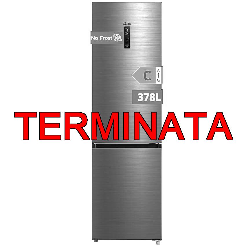 Midea MDRB521MIC46A 378L Frigorifero con Congelatore, Congelatore da incasso, Nofrost, Compressore Inverter, 177 KWH, annum, 38 dB, WiFi, Controllo elettronico touch, Illuminazione LED, Inox