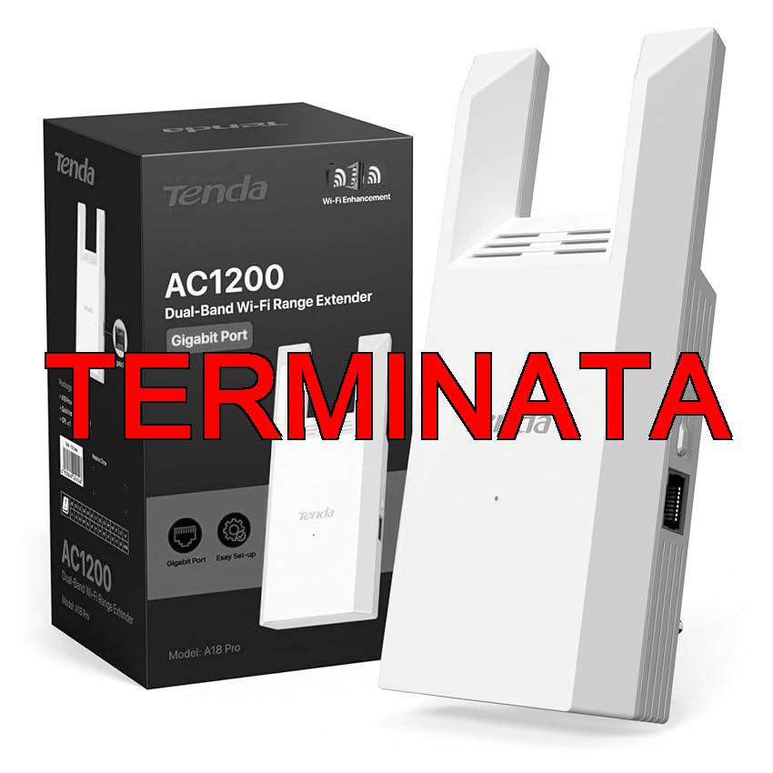 Tenda A18 Pro Ripetitore Wi-Fi Dual Band AC1200 Mbps, Funzionalità Extender e Access Point 5GHz, 2.4GHz con Porta Gigabit LAN, LED Segnale Intelligente, Pulsante WPS, Sicurezza WPA2, Controllo via App