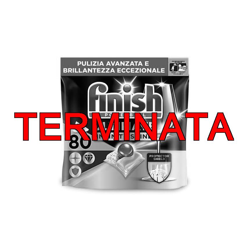 Finish Ultimate Infinity Shine Pastiglie Lavastoviglie, 80 Capsule Lavastoviglie al Limone, Pastiglie per Lavastoviglie contro lo Sporco e i Residui Incrostati