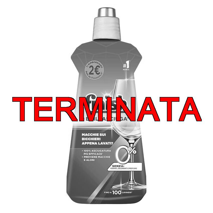Finish Brillantante Lavastoviglie, 1 Brillantante 0% 500 ml, Additivo per lavastoviglie per stoviglie asciutte e brillanti