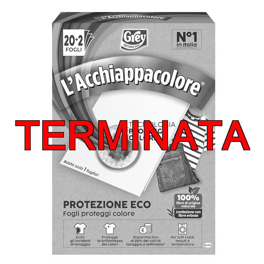 Grey L’Acchiappacolore Protezione ECO, Fogli Cattura Colore Lavatrice Evita Incidenti Lavaggio, Foglietti Acchiappacolore e Anti Sporco, Confezione da 22 fogli