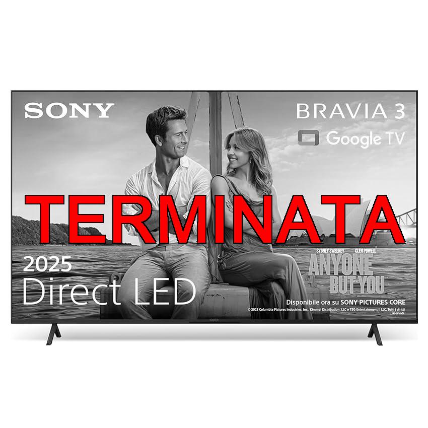 Sony BRAVIA 3 – Direct LED | Altoparlante X-Balanced | Dolby Vision, Atmos | IMAX Enhanced | Google TV (2025) | Google Cast | Apple AirPlay 2| Eco Dashboard 2 | Game Menu 2-65pollici