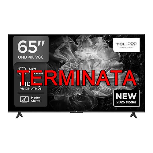 TCL 65V6C TV 65” 4K UHD Smart LED TV, 4K HDR, Google TV con design senza bordi (Dolby Audio, Motion Clarity, compatibile con Google Assistant e Alexa)