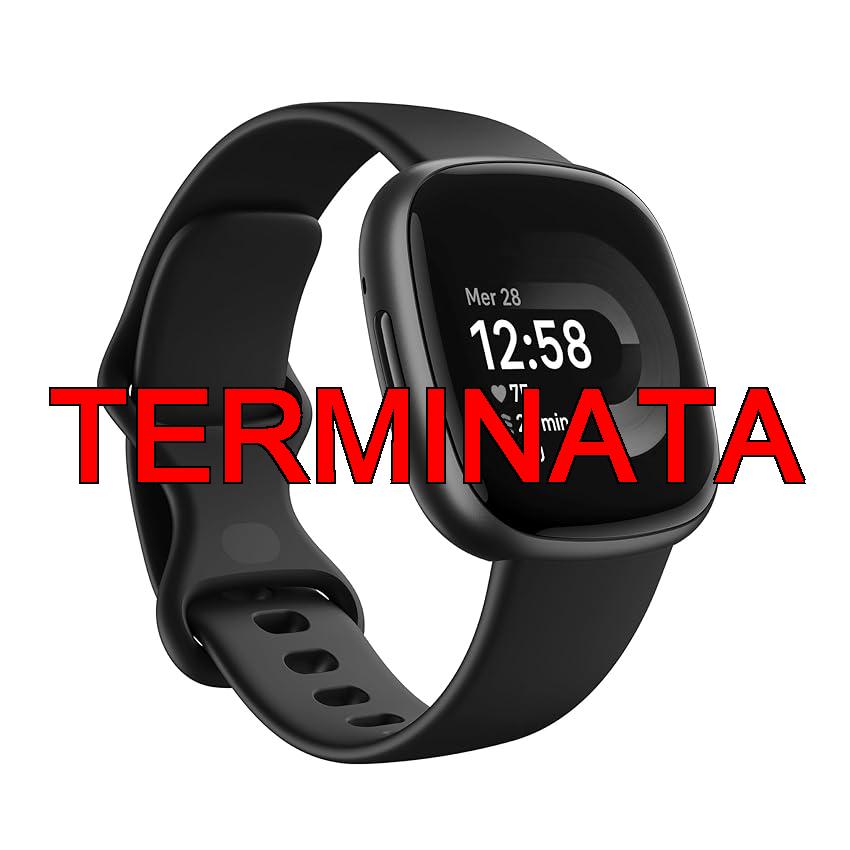Smartwatch per il fitness Fitbit Versa 4 con GPS integrato, fino a 6 giorni di autonomia e compatibile con iOS 15 & Android OS 9.0, Nero ,  Alluminio grigio grafite