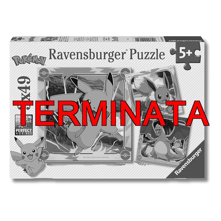 Ravensburger – Puzzle Bambini 5 Anni 3×49 Pezzi, Pokémon – Puzzle 5 Anni, Collezione Pokémon, Include 3 Puzzle 49 Pezzi, Giochi Educativi, Idee Regalo