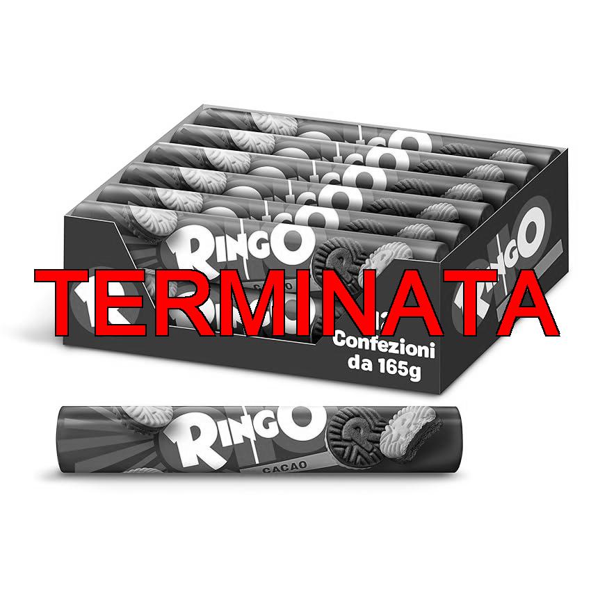 Pavesi Snack Ringo Cacao, Biscotti Farciti con Crema al Gusto Cioccolato, Snack per Merenda o Pausa Studio, Formato Tubo 12 Confezioni da 165 g