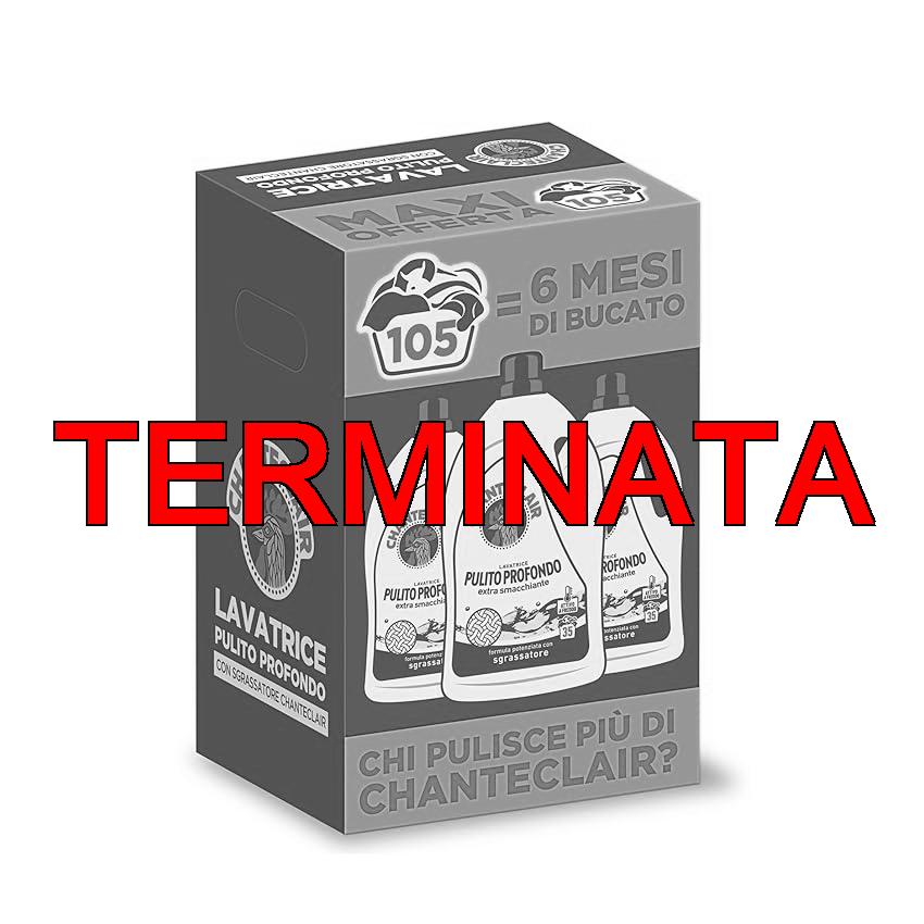 Chanteclair – Detersivo per Lavatrice Pulito Profondo, Rimuove le Macchie più Difficili, Bucato Pulito e Duraturo – 3 Flaconi da 1575 ml