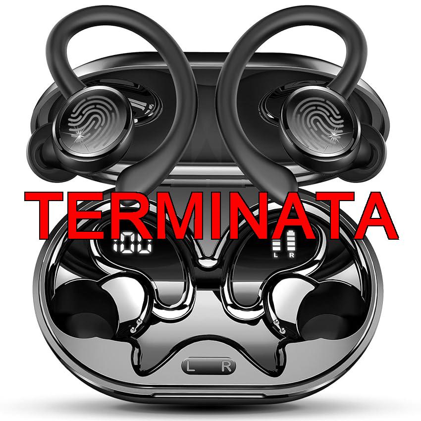 Cuffie Bluetooth 5.4 Sport, 2026 Auricolari Bluetooth con 6D Bass Stereo, 50 Ore Cuffie In Ear Cancellazione Rumore ENC e 4 HD Mics, HiFi Cuffiette LED Display, IP7 Impermeabile Cuffie Senza Fili