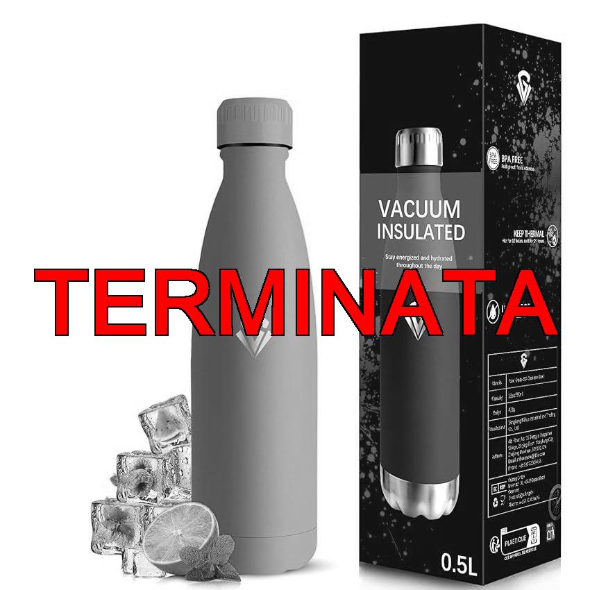 Grsta Borraccia Termica, Borraccia 500 ml, Senza BPA, Borracce Bambini, Senza Perdite, Bottiglie Acciaio Inox, Mantiene Caldo per 12 Ore, Freddo 24 Ore, Borracce per Scuole, Uffici, Caffè, Campeggio