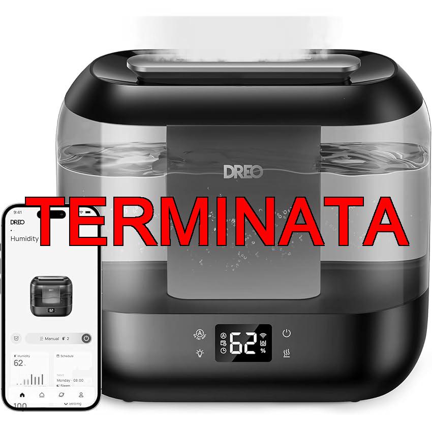 Dreo Umidificatore Smart per la Camera da Letto, Riempimento Superiore da 4L con Nebbia Fredda e Diffusore di Olio e Luce Notturna, Autonomia di 32 ore, Umidificatori Silenziosi per Casa, Ufficio