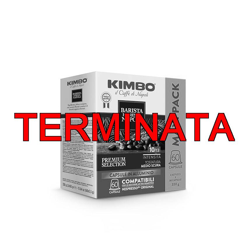 Kimbo, Barista Espresso Napoli, 60 Capsule Caffè in Alluminio Compatibili Nespresso®* Original®*, Miscela Corposa, Intensità 10, 13, Tostatura Medio-Scura, 2 Pack da 30 Capsule