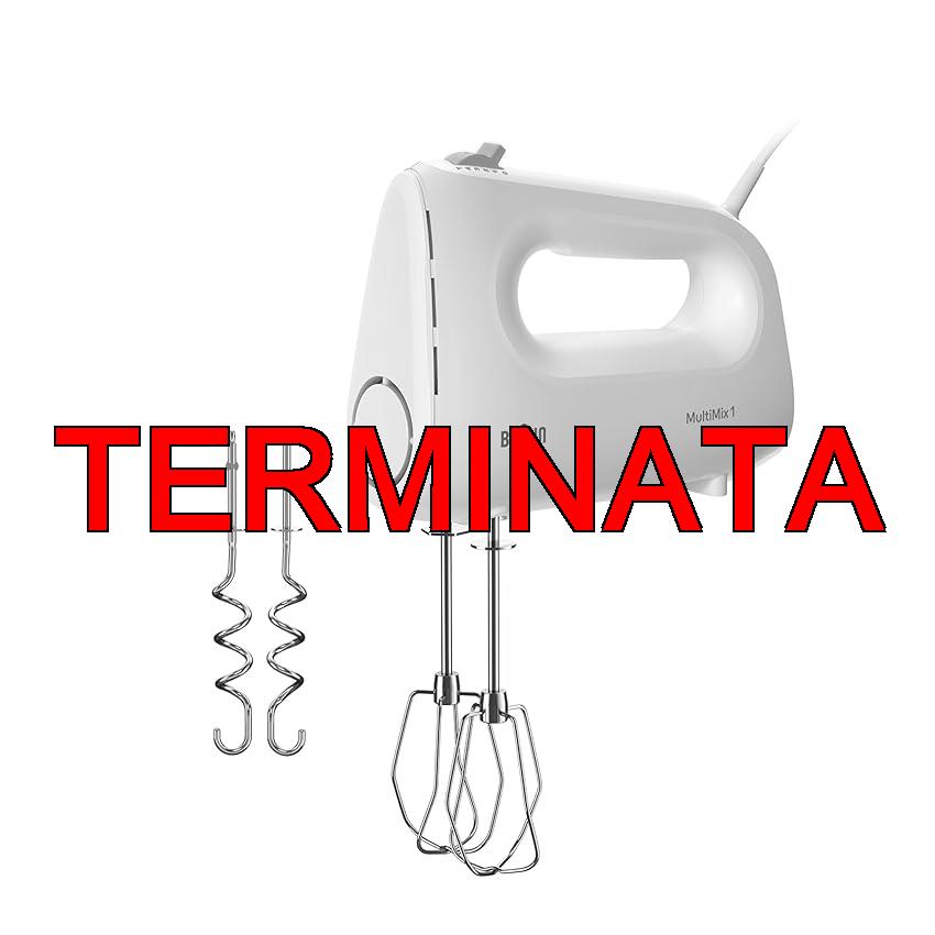 Braun MultiMix 1 HM 1110 WH, Mixer Elettrico con Tecnologia FastMix, 4 Velocità + Turbo, Easy-Click, 2 Fruste e 2 Impastatori Lavabili in Lavastoviglie, 450W, Bianco