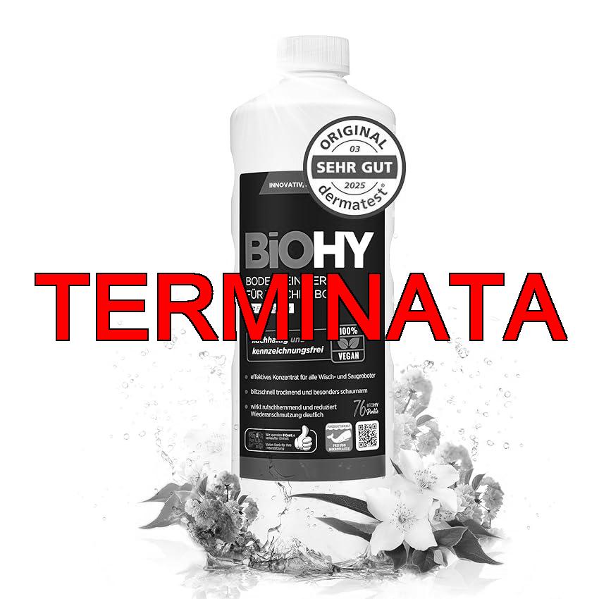 BiOHY Detergente per pavimenti per robot aspirapolvere con fresco profumo di primavera (Bottiglia da 1l) | Detergente concentrato per tutti i robot aspirapolvere | Senza schiuma e senza aloni