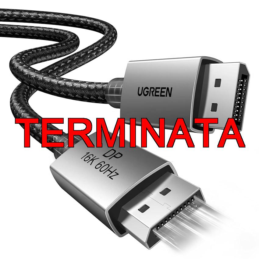 UGREEN Cavo DisplayPort 2.1 16K 60Hz 8K 120Hz 4K 240Hz 2K 360Hz Cable DisplayPort HDR HDCP G Sync Free Sync Cavo DP Cassa in Lega di Alluminio 80Gbps Compatibile con PC Monitor Scheda Grafica TV,2M