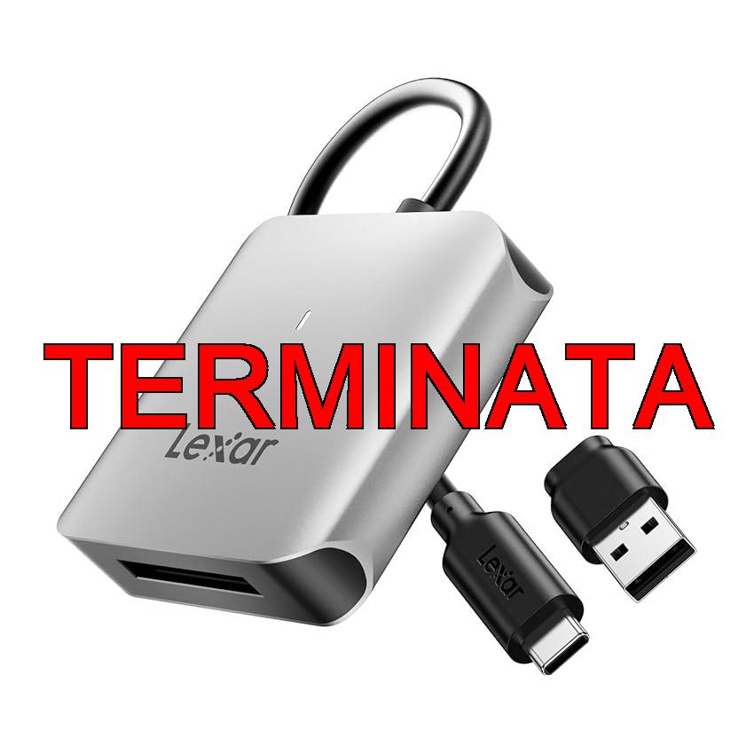 Lexar Lettore di schede di memoria CFexpress di tipo B RW510, fino a 10 Gbps, lettore di schede di memoria CF USB 3.2 Gen 2 per schede CFe di tipo B, lettore di schede CF con cavo USB di tipo C