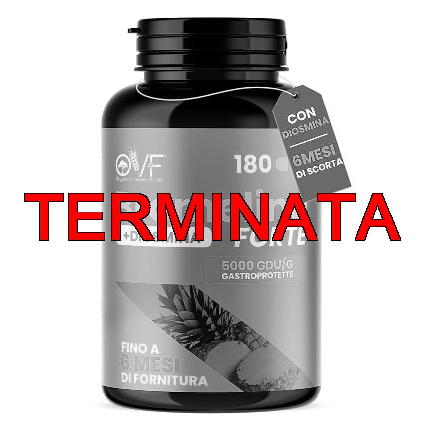 OVF Bromelina Forte per la Silhouette 180cps | Integratore Bromelina 5000 GDU | 6 Mesi di Fornitura | Integratore Naturale di Ananas Formula Pura ad Alta Concentrazione Made in Italy