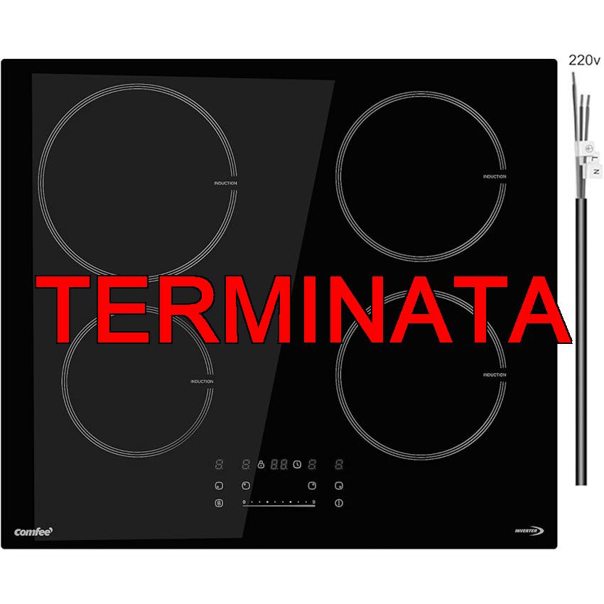 COMFEE’ CIH741F238K0 7200W Piano Cottura a Induzione con 4 Fuochi di Cottura, 9 Livelli di Potenza, Area Riscaldamento più Ampia del 20% con Funzione Boost, Controllo Touch, Blocco Bambino