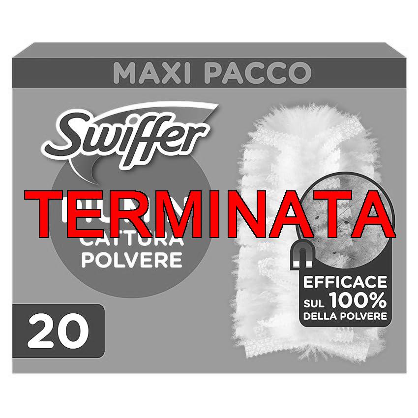 Swiffer Duster Piumini Cattura Polvere, 20 Piumini, Cattura e Intrappola Polvere e Sporco, Raggiunge I Punti più Difficili della Casa, Maxi Formato