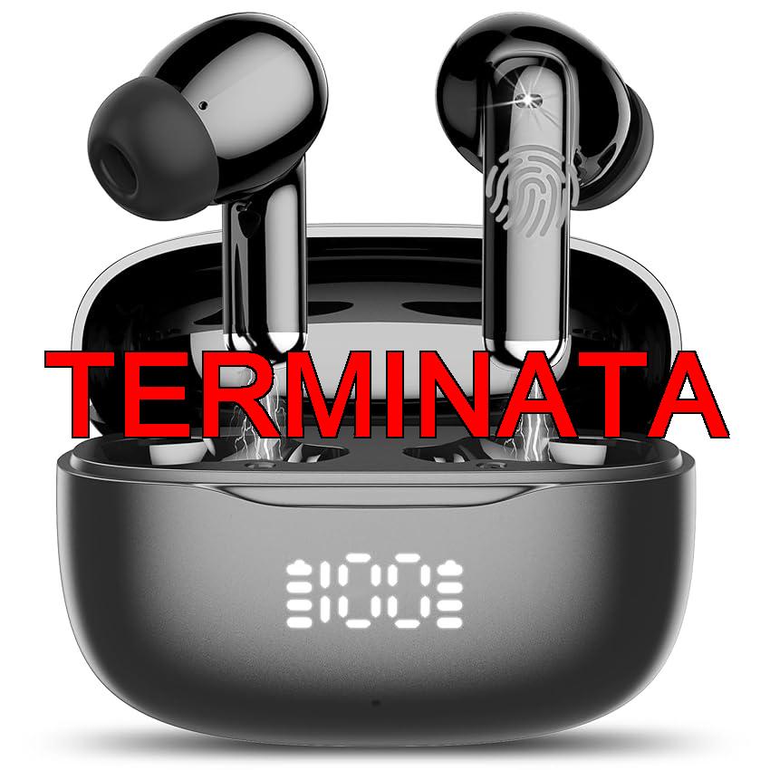 Cuffie Bluetooth , Auricolari Bluetooth 5.4 in Ear, Cuffie Wireless con 4 ENC Mic HiFi Stereo, Cancellazione Rumore, 40 Ore Sport Cuffie Senza Filo, IP7 Impermeabili LED Display per iOS, Android, USB-C