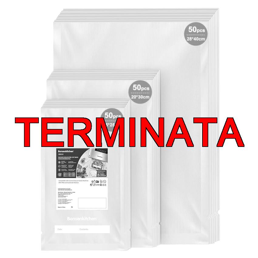 Bonsenkitchen Sacchetti Sottovuoto per Alimenti 150 Buste-15x25cm (50)+20x30cm (50)+28x40cm (50) Buste Sottovuoto Alimenti, per Macchine Sottovuoto e La Cottura Sottovuoto, Senza BPA, VB3215