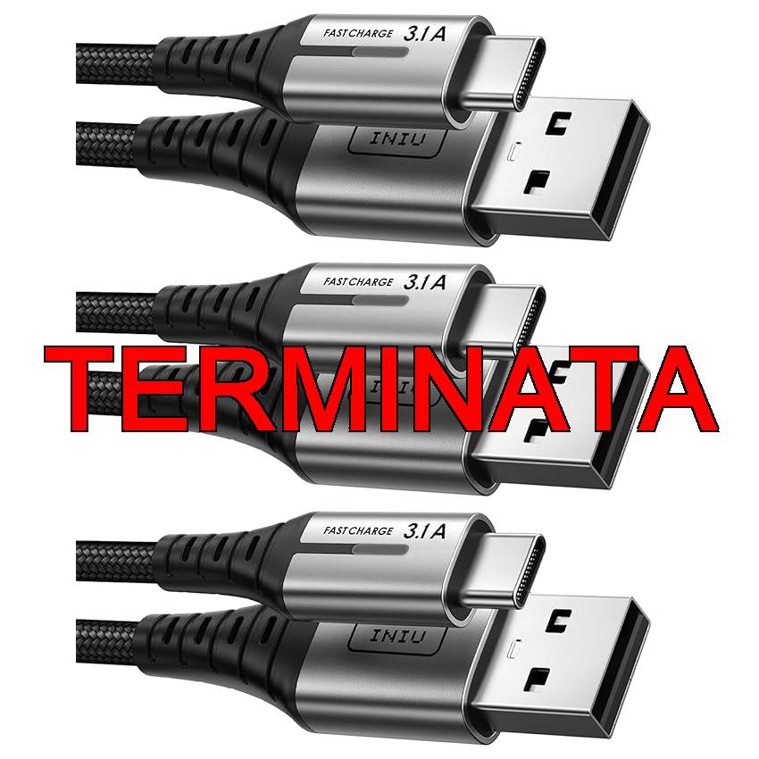 INIU Cavo USB Type-C, Cavo USB A a USB C 3,1A Ricarica Rapida (3Pezzi, 0,5+2+2m) Lega Intrecciato in Nylon QC 3,0 Cavo Tipo C per iPhone 17 16 15, Samsung S25 24 Ultra, Xiaomi Huawei Pixel OnePlus ECC.