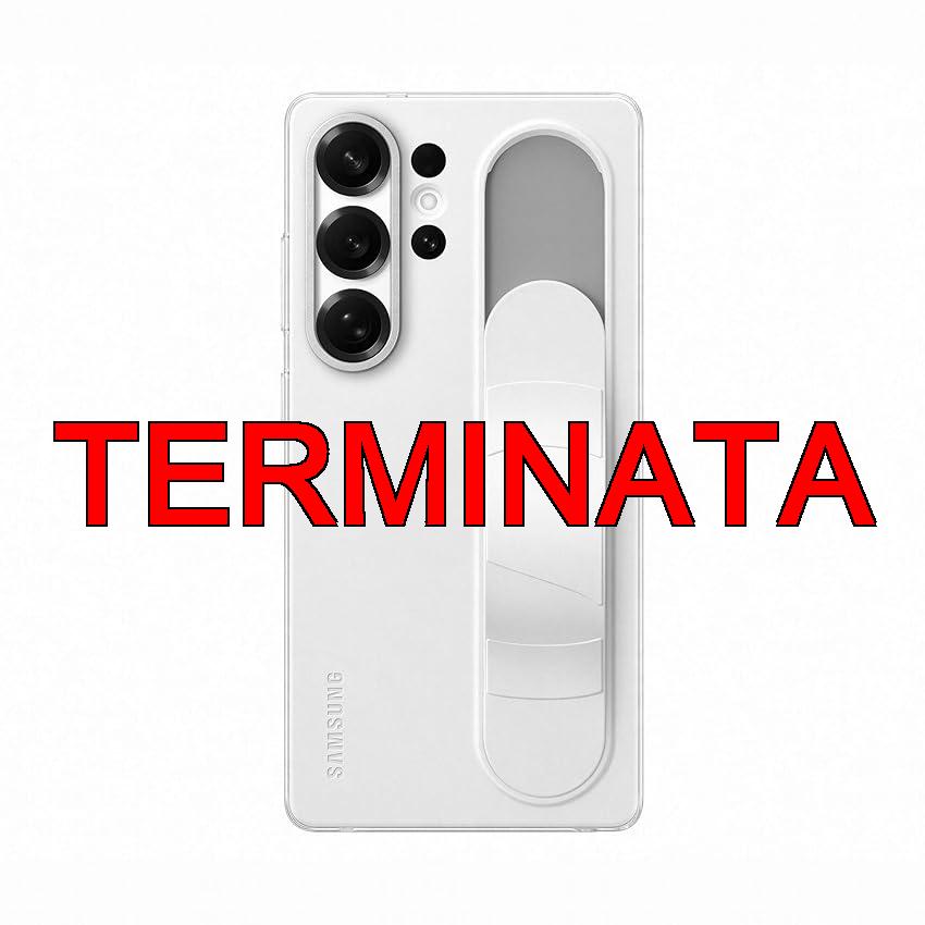 Samsung Standing Grip Case cover con cinturino e funzione cavalletto per Galaxy S25 Ultra, White