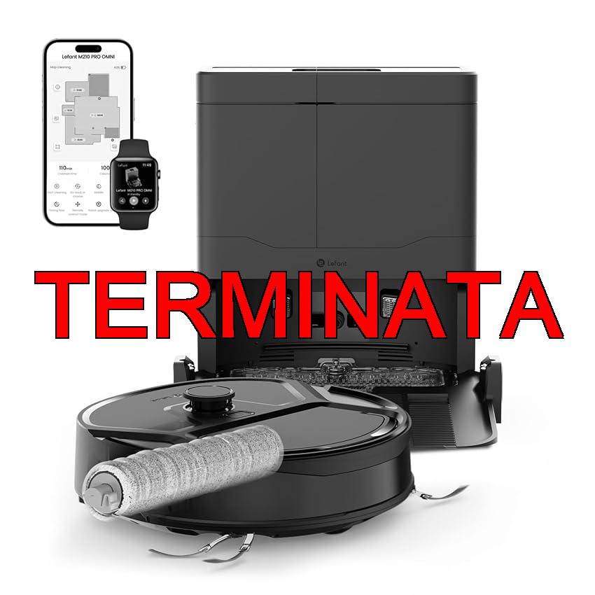 Lefant M210PRO OMNI Robot Aspirapolvere Lavapavimenti con Mappatura, 18000Pa, Autopulizia Rullo, Laser dToF, Evita PSD, Zero Grovigli, Lavaggio Acqua Pulita, Evita Tappeti, WiFi 2.4G, 5G, Alexa, APP