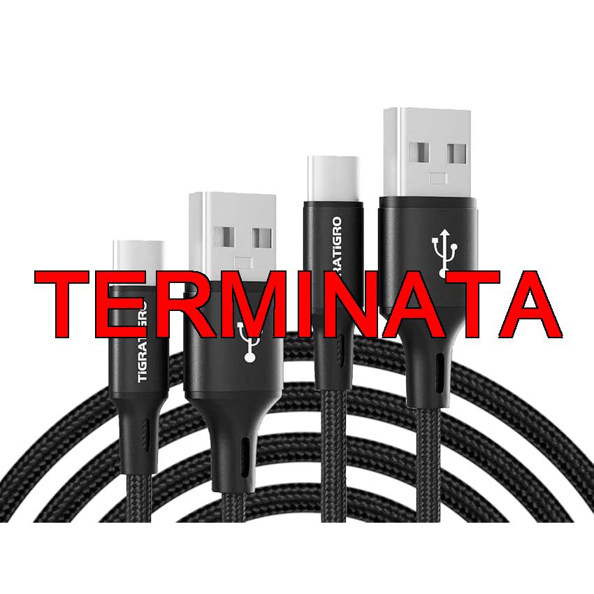 tigratigro Cavo USB C, (2Pezzi 2M) Cavo USB Type C QC 2.0 Nylon Ricarica Rapida per iPhone 16, 15,iPad Pro Air,Samsung,Redmi,Huawei,Xiaomi,Google,Pixel, PS5, Drone, ecc