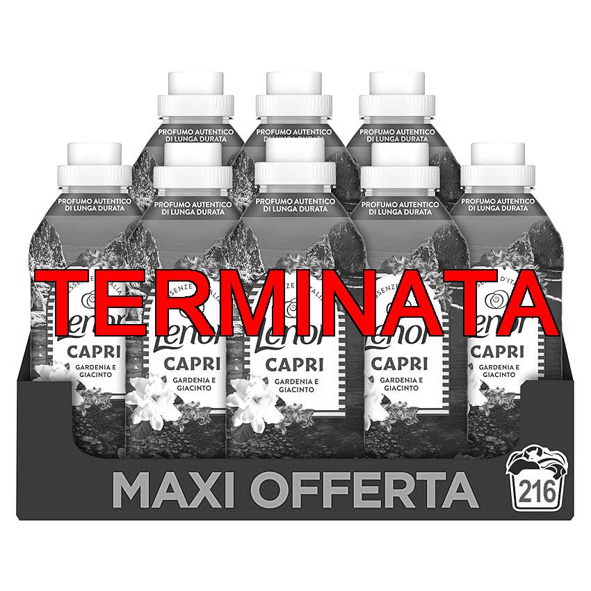 Lenor Ammorbidente Lavatrice Concentrato Essenze d’Italia, 216 Lavaggi (8×27), Capri, Note Di Gardenia e Giacinto, Profumo autentico di lunga durata